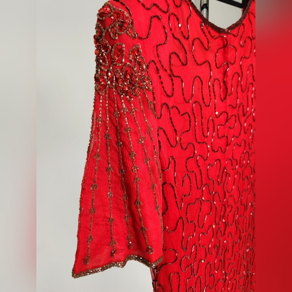 🔥 Vintage Beaded all Silk Dress size 12 - Picture 7 of 7